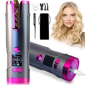 Revolutionary Automatic Hair Curler - Pink and Gray